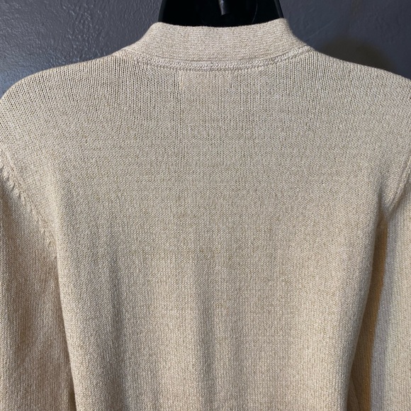 CHARTER CLUB Ivory and Gold Metallic Sweater with gold Hinged Closures - Picture 6 of 16